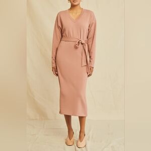 Amour Vert Pink Midi Dress